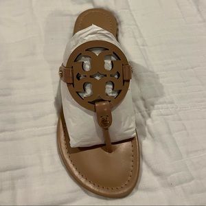 Brand new in box Tory Burch Miller sandals in light makeup, size 9.5.